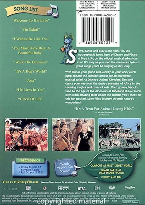 Sing Along Songs At Disneys Animal Kingdom Dvd 2005 Dvd Empire