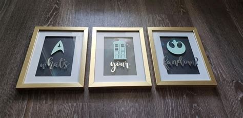 Sci Fi Space Geek Frame Trio Clearance Etsy Frame Vinyl Lettering
