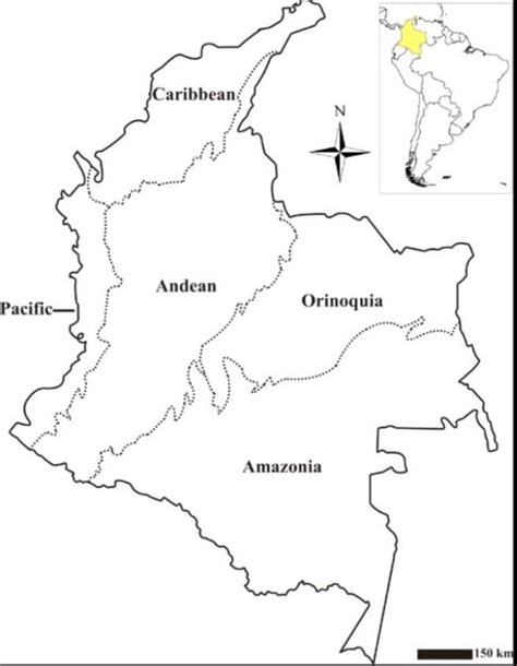 Dibuja El Mapa De Colombia Y Ubica En L Las Regiones Naturales De