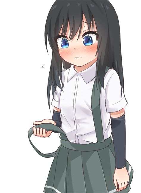 safebooru 1girl arm warmers asashio kancolle black hair blue eyes comiching commentary