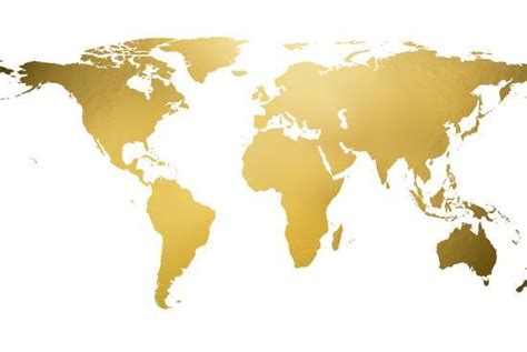 Gold World Map Gold Foil Prints At