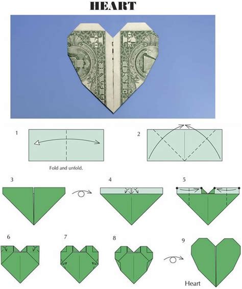 Heart Shaped Dollar Bill Origami For The Wedding Little Grey