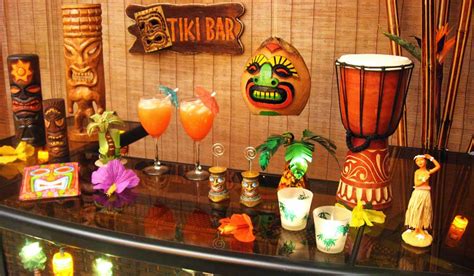 Hawaiian Luau Tiki Bar Setting Luau Theme Party Hawaiian Luau Tiki Bar