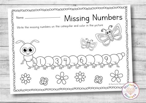 Cute Caterpillar Missing Numbers Worksheet 1 10 Nurtured Neurons