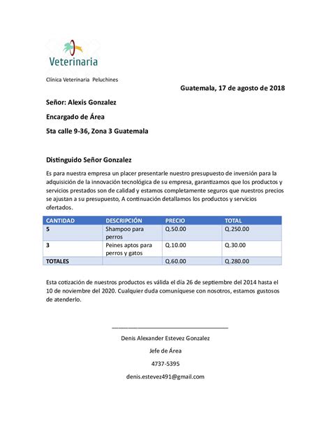 Modelo Carta De Cotizacion En Word Colombia Modelo De Informe Hot