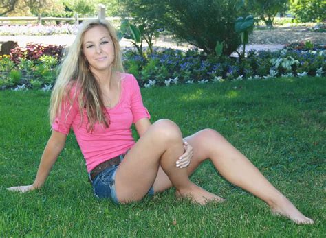 Sexy Blonde In Pink W Blue Daisy Dukes Denim Shorts Flickr Free