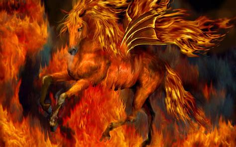 fire horses | Fire Horses Wallpaper 1440x900 Fire, Horses | Fire horse, Pegasus art, Fire art
