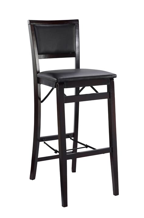 Designed for the ultimate comfort,. Linon Triena Pad Back Folding Bar Stool - 30 inch seat height