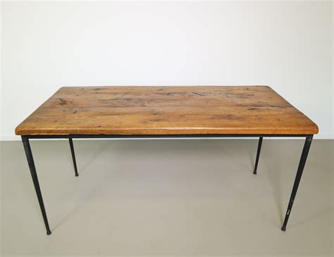Maybe you would like to learn more about one of these? Oak dining table with Industrial metal table base, 1960s ...