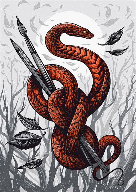 Illustrations By Alexey Sokolov Inspiration Grid Snake Drawing
