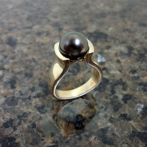 Black Tahitian Pearl Ring14kt Goldcustom All Animal Jewelry