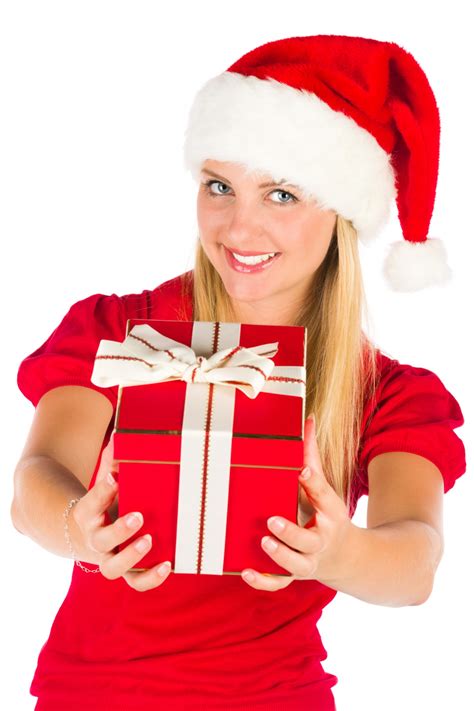 Christmas Girl With A Present Free Stock Photo Public Domain Pictures