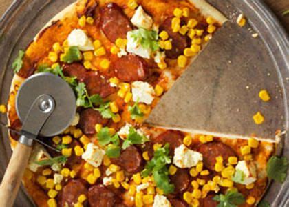 Chorizo Corn And Feta Pizza Lunches And Dinners Cooking Recipes Dinner