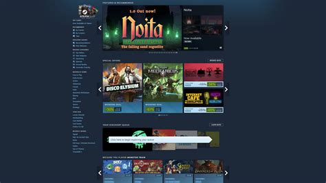 A Snap Of The Steam Store Front Page