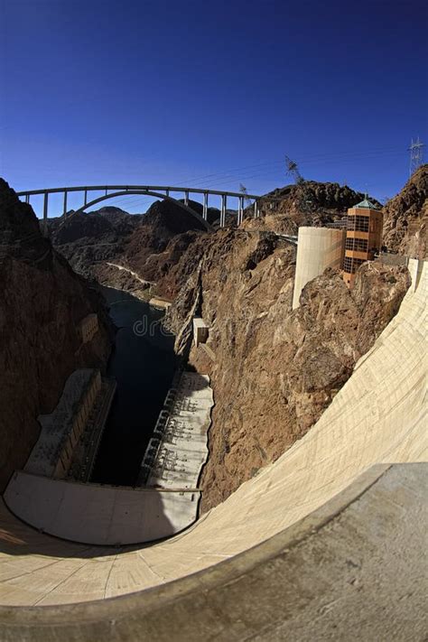 Panoramic View Of Hoover Dam And Bypass Bridge Stock Image Image Of