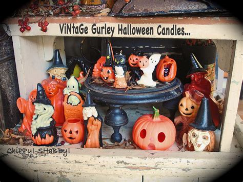 Chippy Shabby Vintage Gurley Halloween Candles