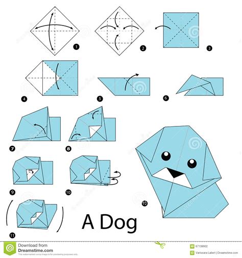 How can you make paper at home without a screen? Step By Step Instructions How To Make Origami Dog. Stock ...