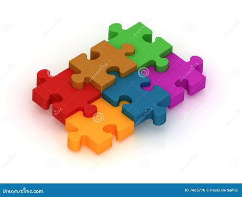 Colored Puzzle Pieces In The Form Of Steps Stock Photography