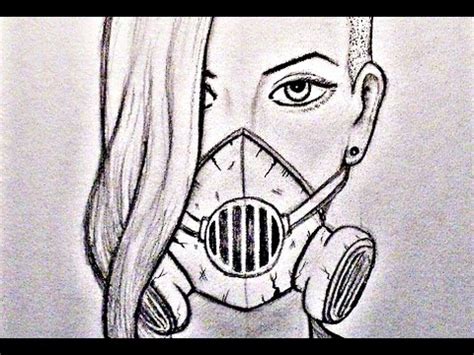 After that, start adding the details, such as eyes, nose and lips. Drawing GAS MASK GIRL - Graphite Portrait - YouTube