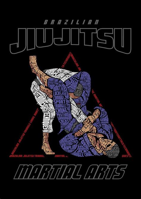 Brazilian Jiujitsu Caligram Premium Vector Academia Jiu Jitsu