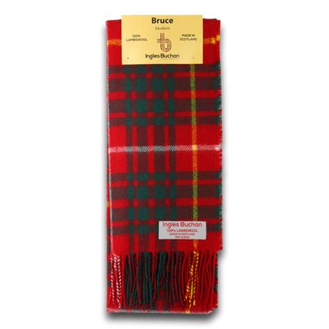 Bruce Tartan Scarf Made In Scotland 100 Wool Plaid