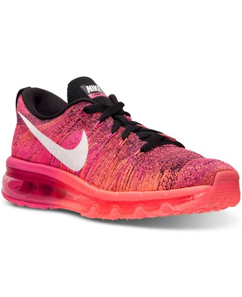 Lyst Nike Womens Flyknit Air Max Running Sneakers From Finish Line In Pink