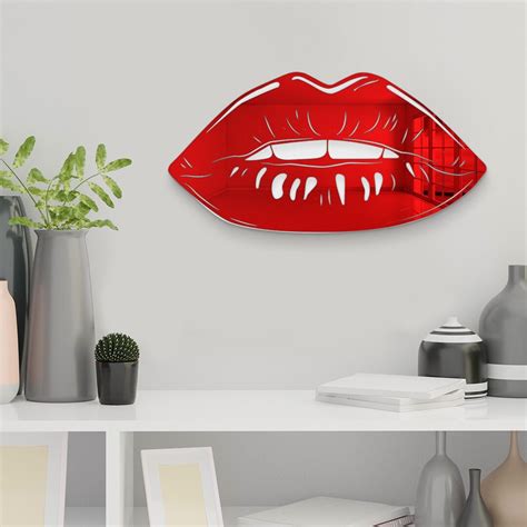 Mirrored Lips Wall Art Acrylic Lips Mirror Lips Lips Decor Etsy