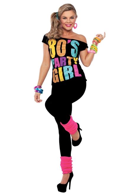80s Party Girl Women Shirt 1980s Costumes