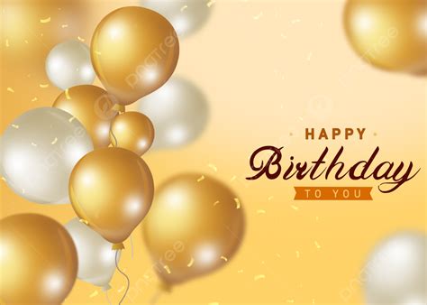 Textured Golden Gradient Balloon Birthday Background Pc Wallpaper