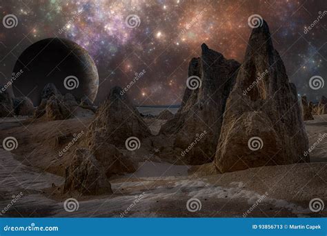 Strange Alien Planet Stock Illustration Illustration Of Discover