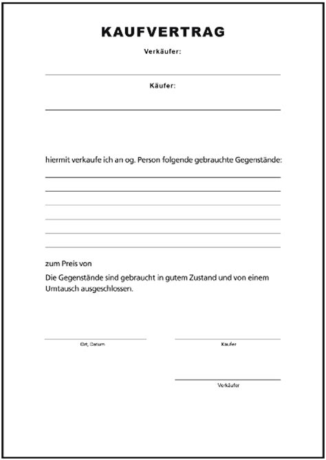Read online kaufvertrag pkw pdf. Einfacher Kaufvertrag gebrauchte Gegenstände - Formulare ...