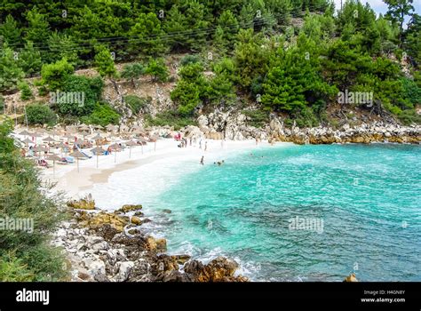 Marble Beach Saliara Beach Thassos Islands Greece White Beach