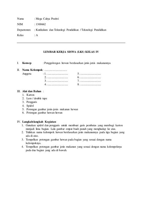 Contoh Lks Ipa Kelas 3 Sd – Gudang Materi Online