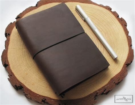 Leather Notebook Cover Horween Leather A6 Muji Notebooks Etsy
