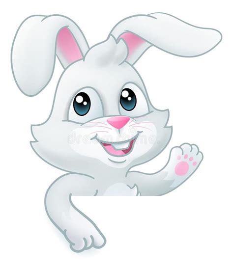Easter Bunny Rabbit Cartoon Sign Easter Bunny Rabbit Cartoon Character