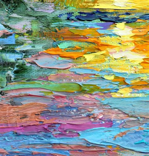 Sunset On The Water Original Oil Abstract Impressionism Fine Art