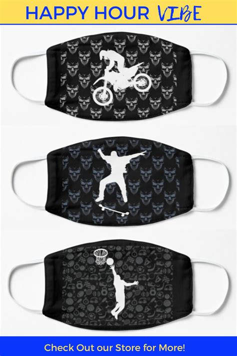 Motorcycle Rider Skater Dude And Basketball Player Graphic Face Masks
