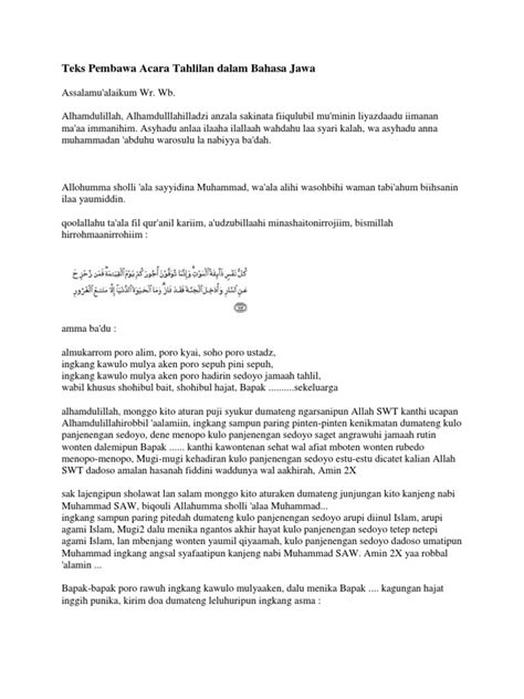 Contoh Mc Bahasa Jawa Acara Maulid Nabi - Ketisyer