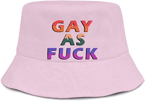 Gay As Lesbian Rainbow Bucket Hat Summer Travel Beach Sun Hat Outdoor