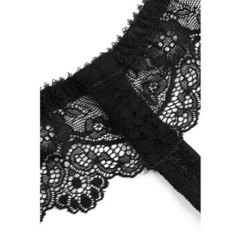 Ania Black Lace Thong Cadolle