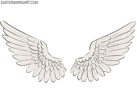 Angel Wing Drawing Easy Easy Angel Wings Drawing Free Download On