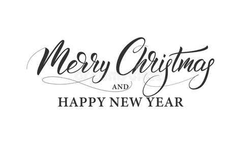 Merry Christmas And Happy New Year Lettering Calligraphy For Winter