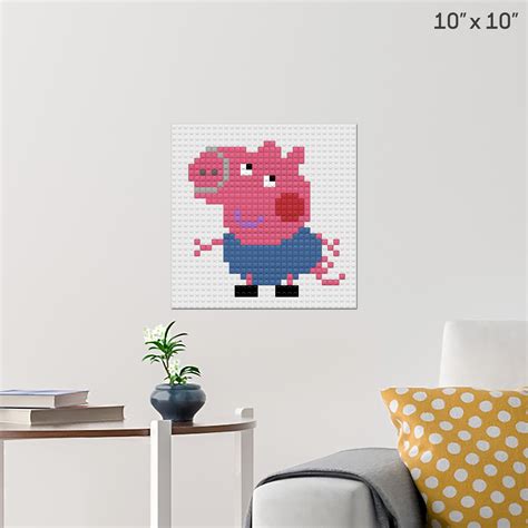 George Pig Pixel Art Wall Poster Build Your Own With Bricks Brik