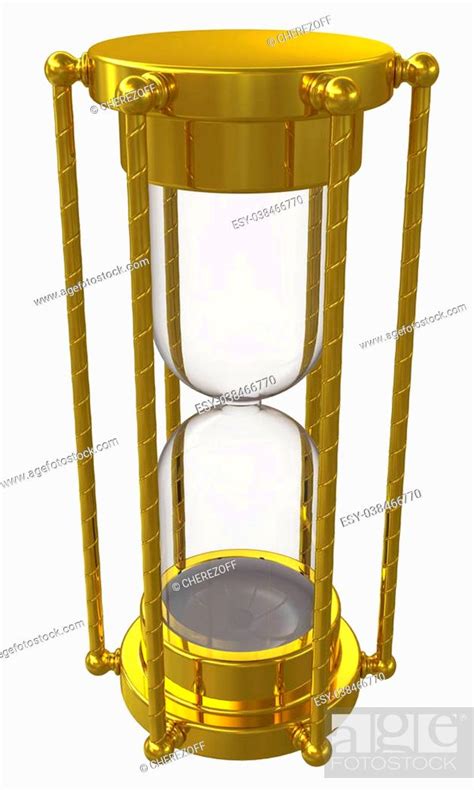 Gold Hourglass Isolated On White Background Stock Photo Picture And