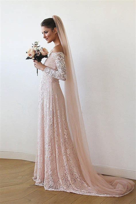 Blush Cathedral Length Veil Train Tulle Veil Pink Ombre Wedding Dress