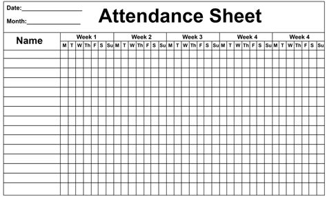 Free Printable Attendance Sheet Pdf Printable World Holiday