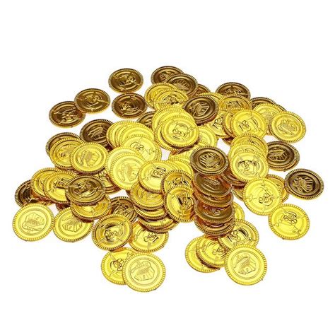 Party Supplies 3600 Plastic Gold Coins Pirate Treasure Chest Play Money