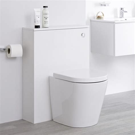 Milano Oxley White 600mm Wc Unit With Back To Wall Toilet