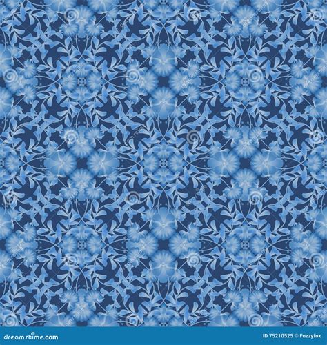 Floral Seamless Pattern With Blue Flowers Texture Background Stock
