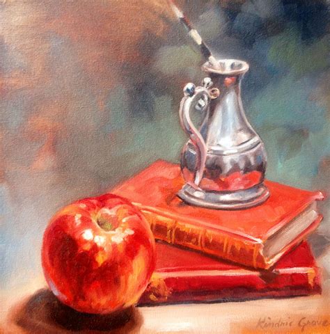 Apple And Books Original Still Life Oil Painting By Canadian Etsy Canada